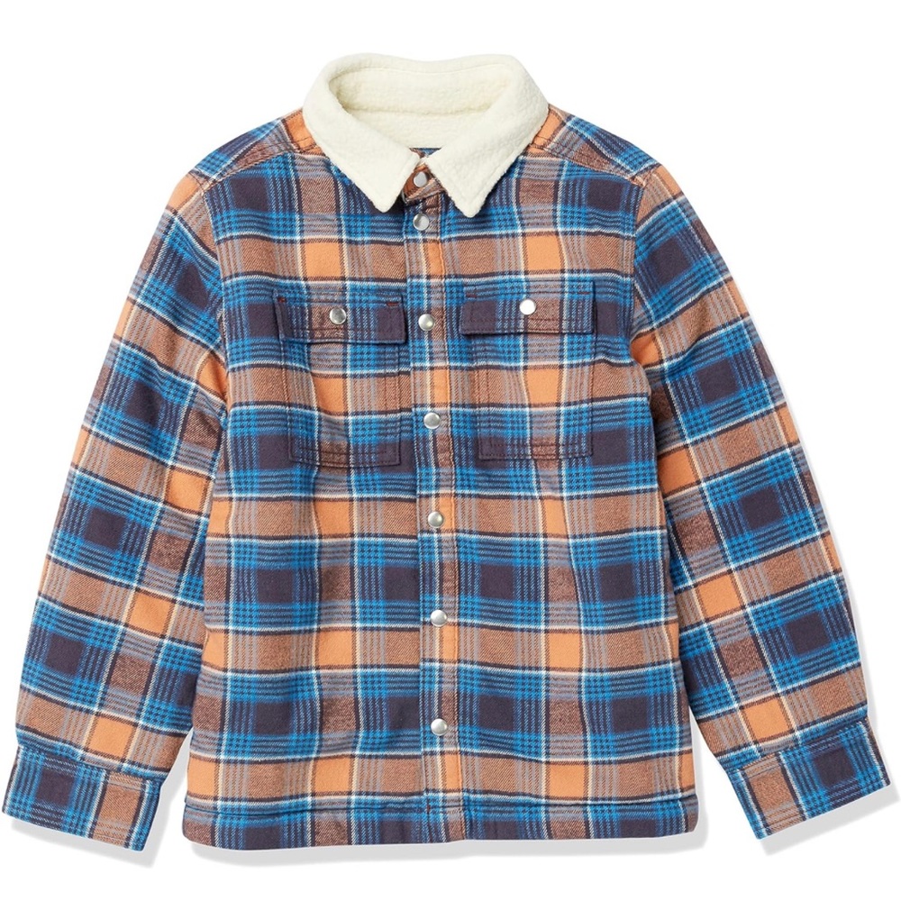 NWT Amazon Essentials Boys Flannel Shirt Jacket - Picture 3 of 7